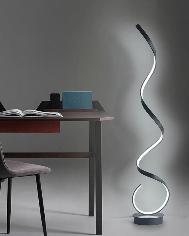 Modernistyczna lampa podłogowa spiralna