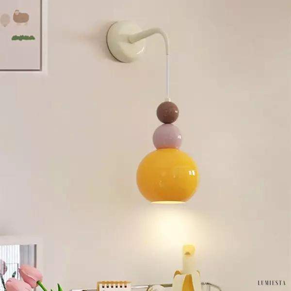 Lampa ścienna w stylu francuskim kula lodowa kolorowa