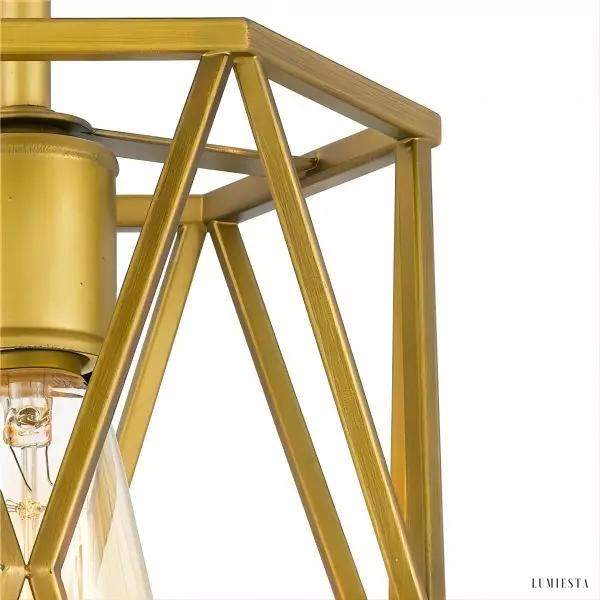 Antyczna złota lampa wisząca mini cylinder klatka