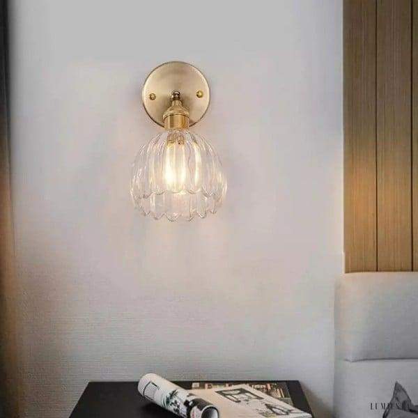 Lampa ścienna w stylu vintage z kloszem tulipanowym