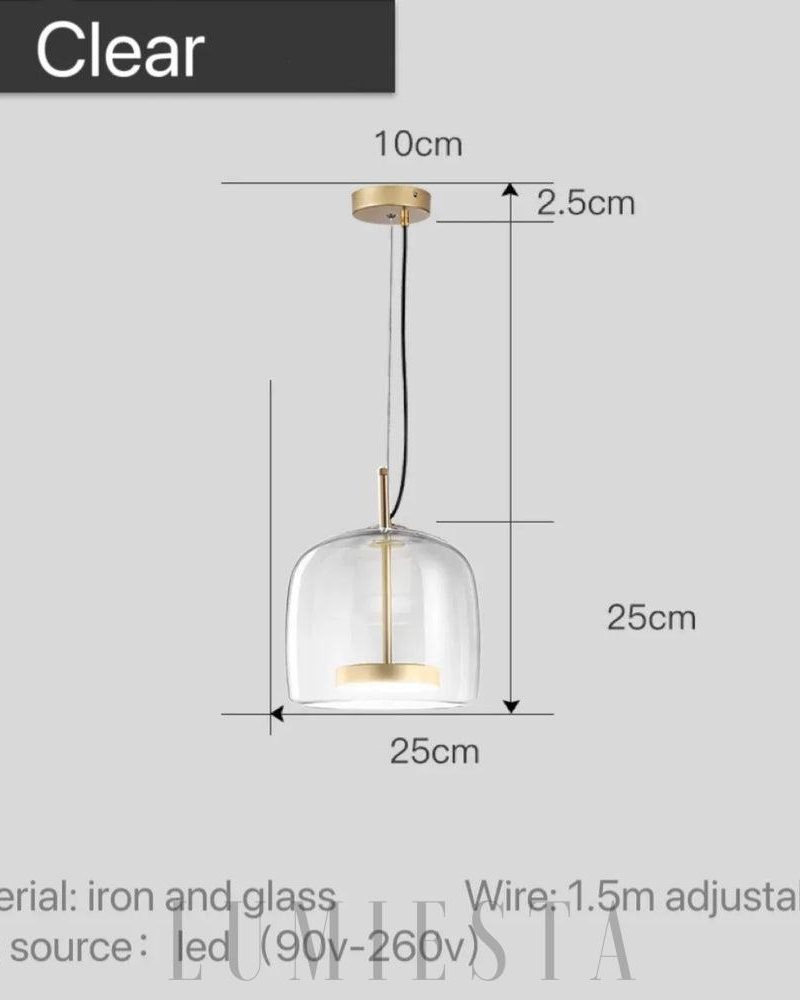Nowoczesna lampa wisząca szklana w stylu industrialnym 35 cm