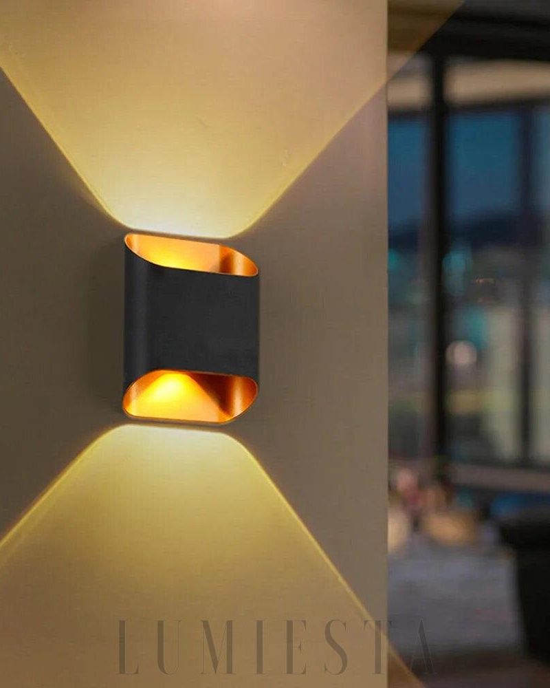Lampa ścienna LED w nowoczesnym stylu złoto czarna 12cm