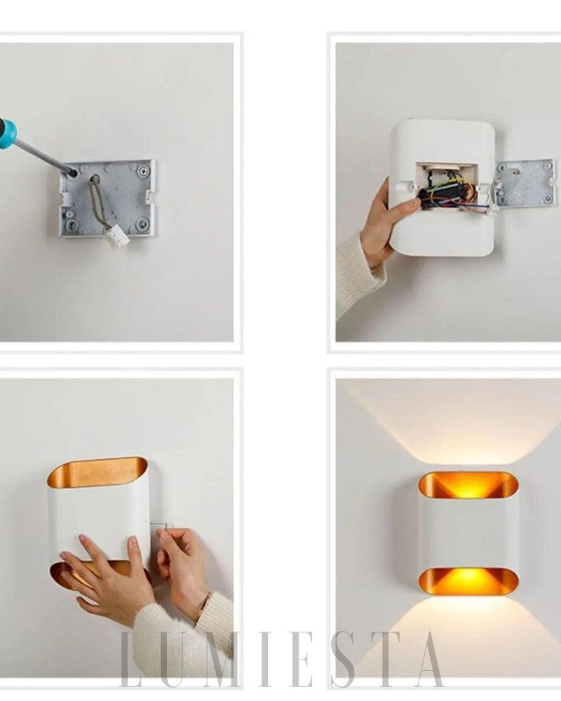 Lampa ścienna LED w nowoczesnym stylu złoto czarna 12cm