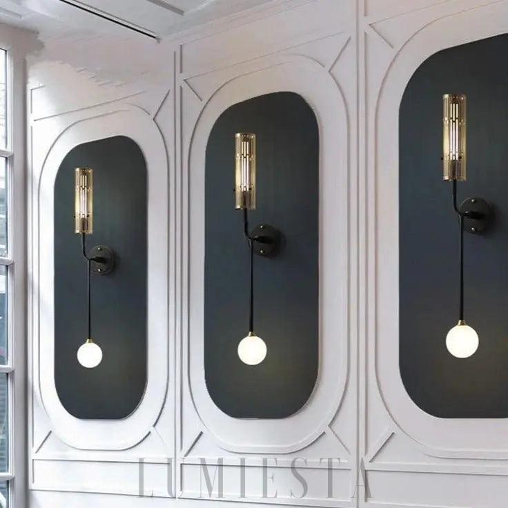 Stylowa lampa wisząca kula z metalowym wykończeniem
