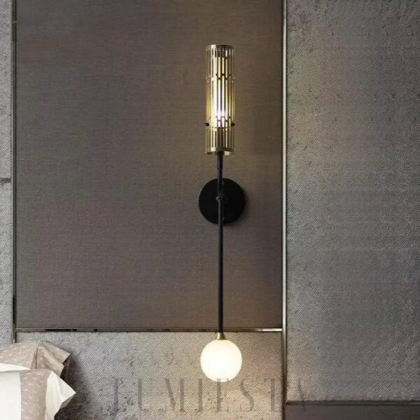 Stylowa lampa wisząca kula z metalowym wykończeniem