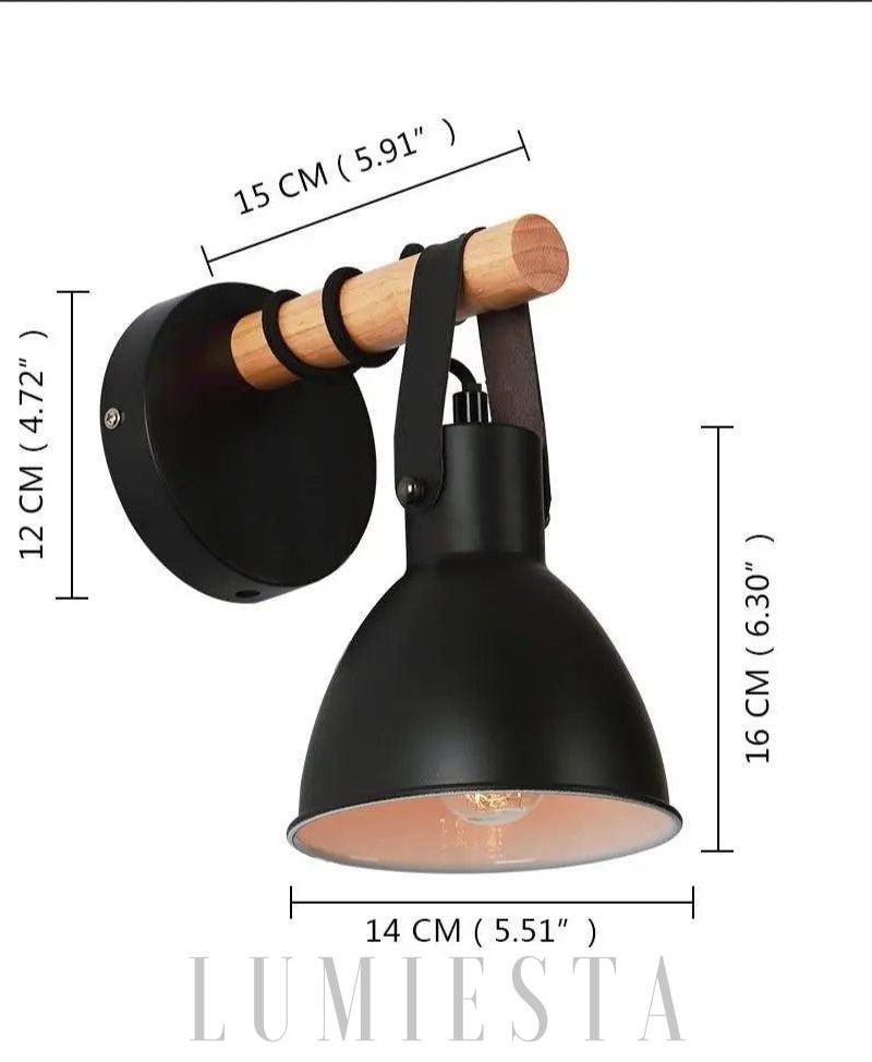 Nowoczesna lampa ścienna czarna z regulowanym kloszem