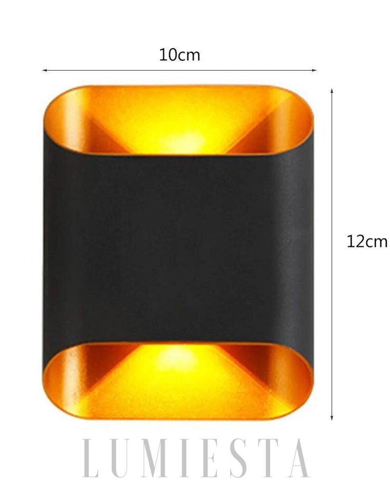 Lampa ścienna LED w nowoczesnym stylu złoto czarna 12cm