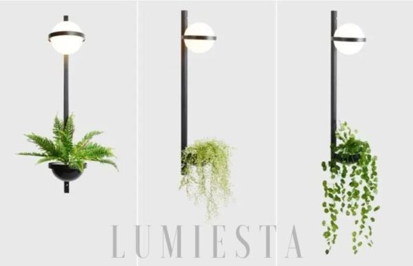 Lampa ścienna okrągła z efektem rośliny styl nowoczesny