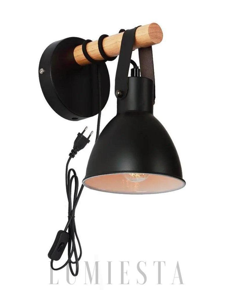 Nowoczesna lampa ścienna czarna z regulowanym kloszem