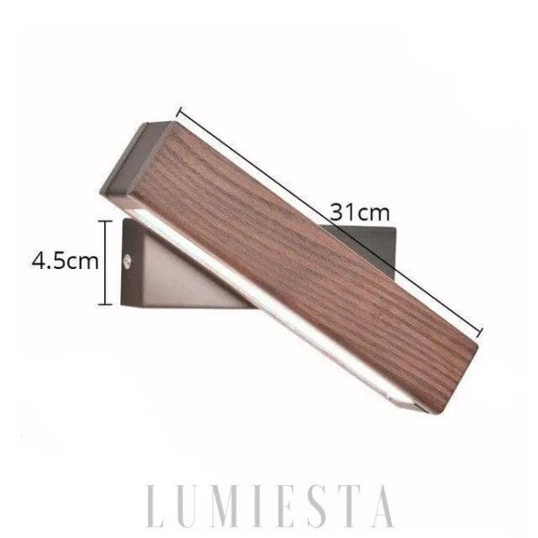 Lampa ścienna LED w stylu skandynawskim drewniana 21cm