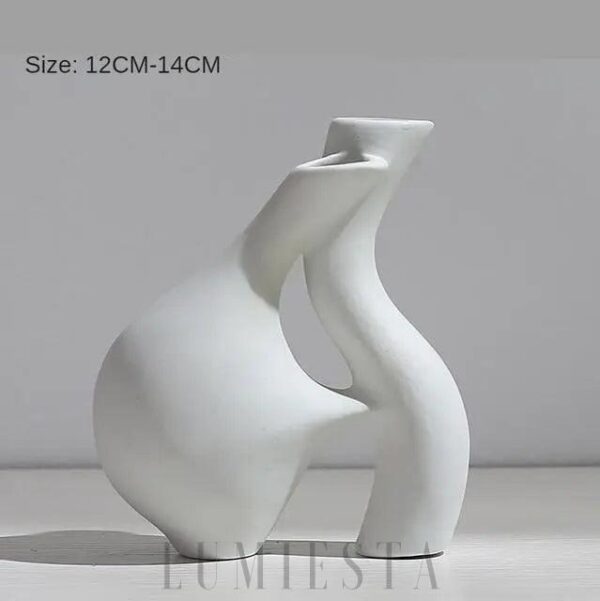 Nowoczesny biały wazon ceramiczny w kształcie figury 12-14 cm