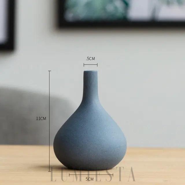 Wazon ceramiczny nowoczesny w kształcie butelki szary czarny