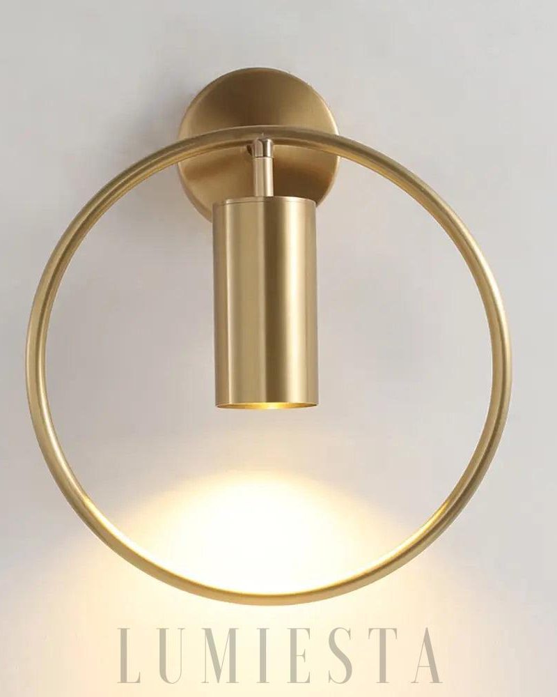 Lampa ścienna okrągła w stylu nowoczesnym z metalu