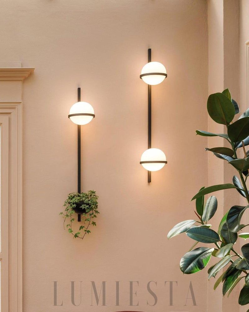 Lampa ścienna okrągła z efektem rośliny styl nowoczesny