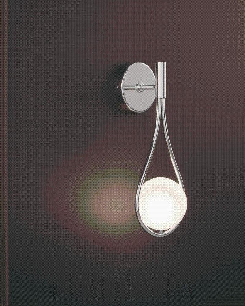 Lampa ścienna w stylu minimalistycznym z okrągłym kloszem