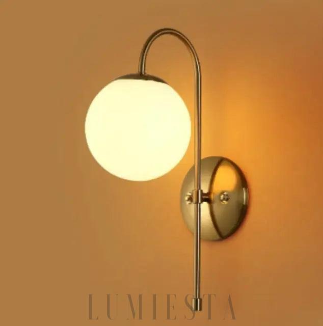 Lampa ścienna w stylu skandynawskim z okrągłym kloszem