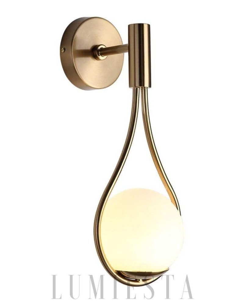 Lampa ścienna w kształcie kropli z okrągłym kloszem