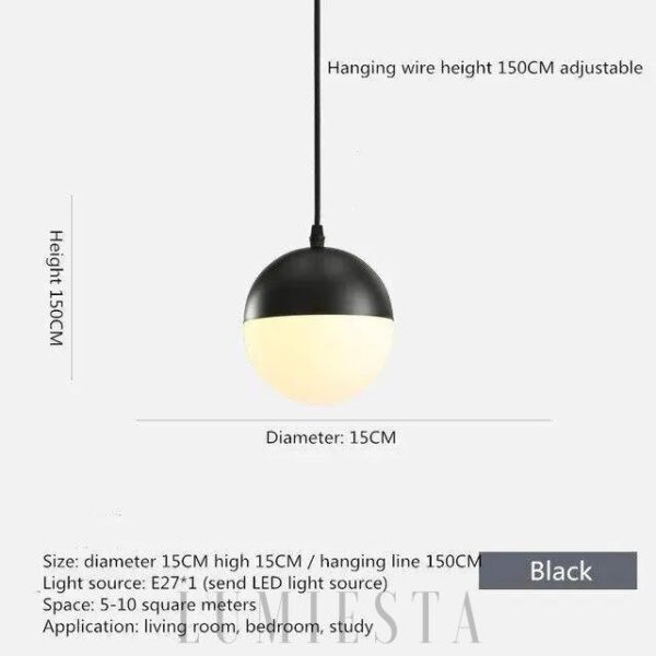 Lampa wisząca kula w stylu nowoczesnym złota lub czarna