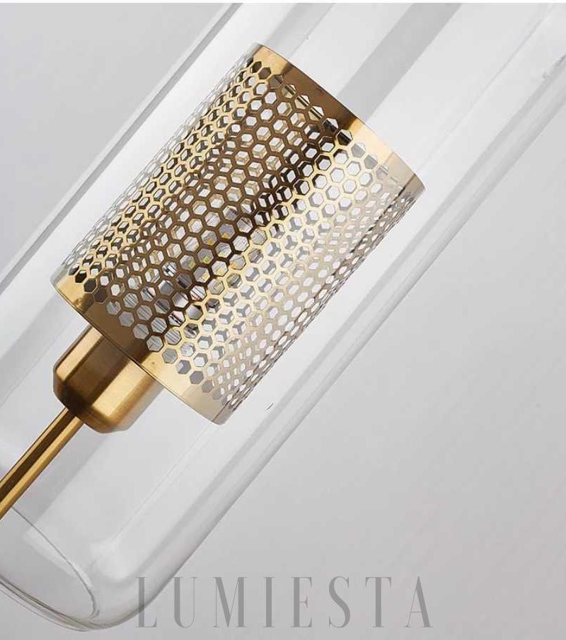 Lampa ścienna w stylu skandynawskim z kloszem szklanym