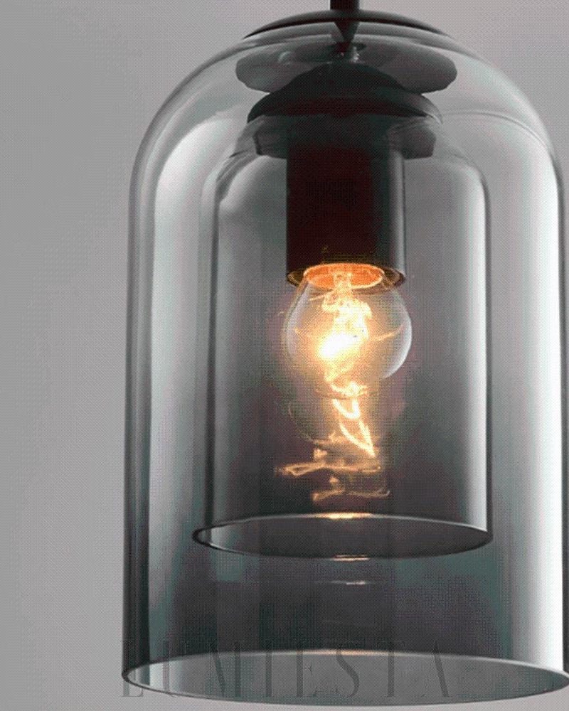 Stylowa lampa wisząca szklana w kształcie klosza do wnętrz
