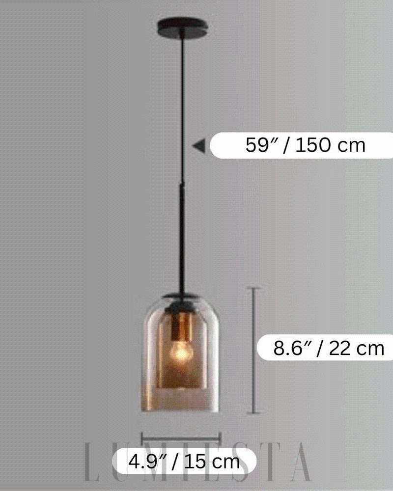 Stylowa lampa wisząca szklana w kształcie klosza do wnętrz