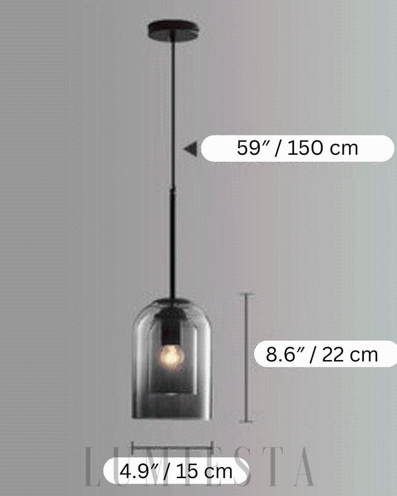 Stylowa lampa wisząca szklana w kształcie klosza do wnętrz