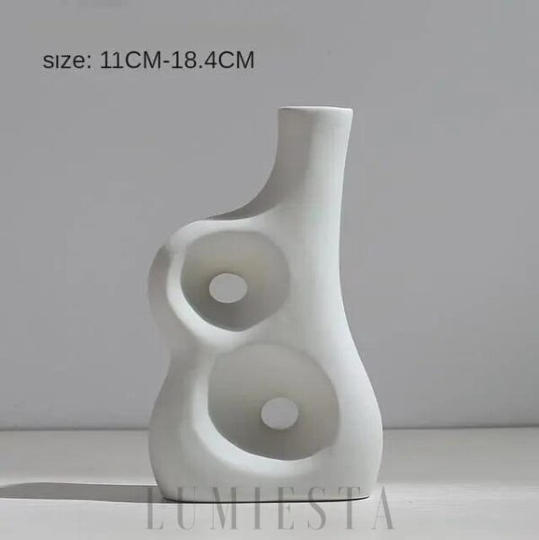 Nowoczesny biały wazon ceramiczny w kształcie figury 12-14 cm