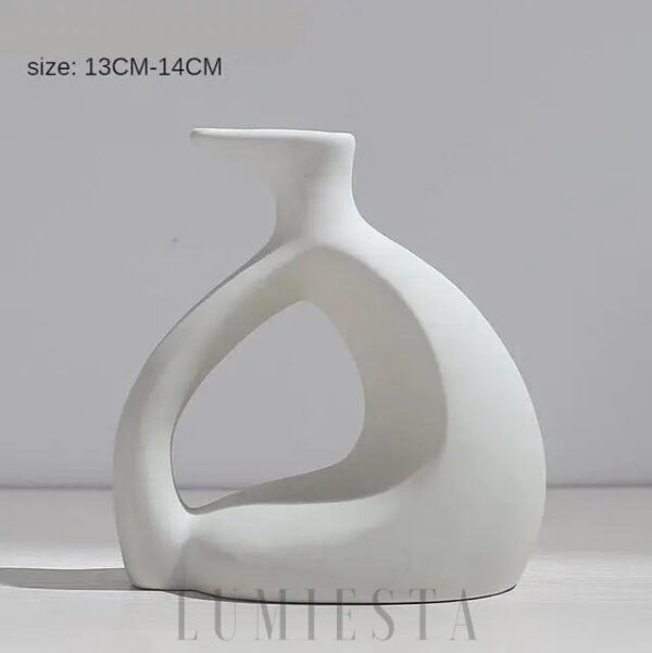Nowoczesny biały wazon ceramiczny w kształcie figury 12-14 cm