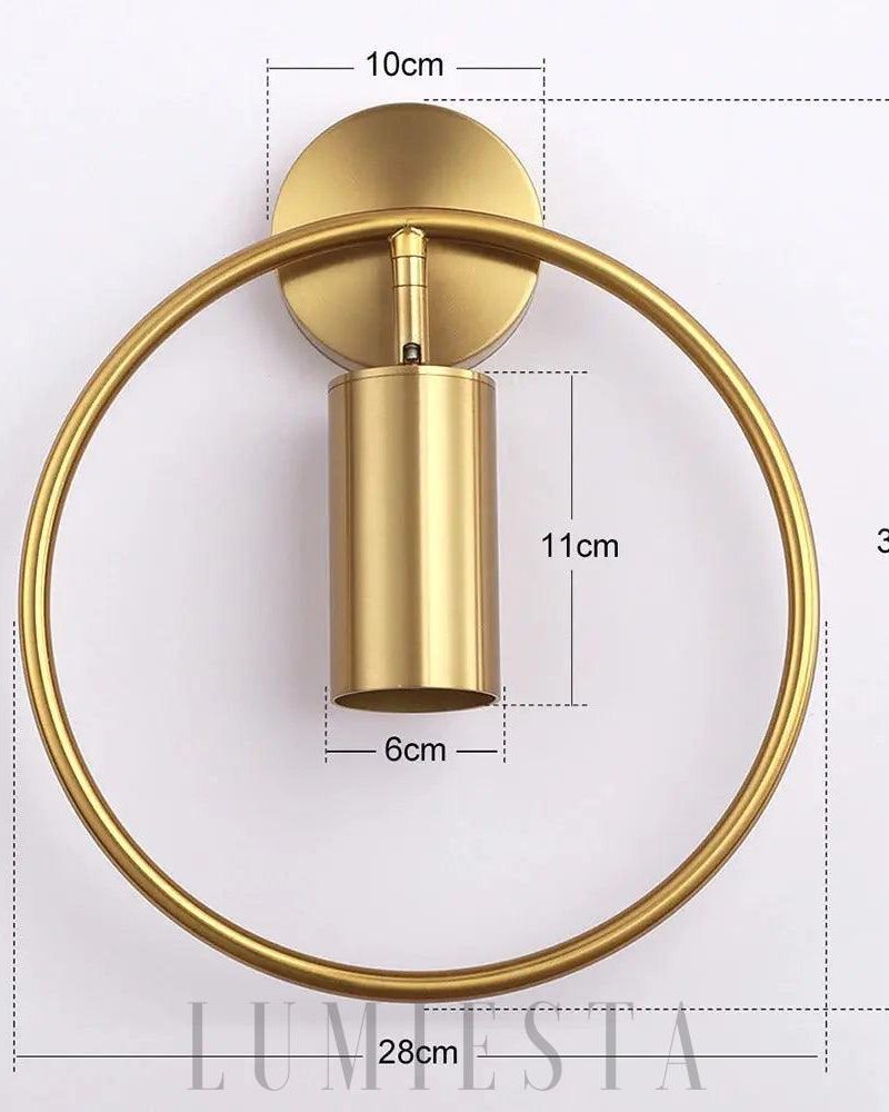 Lampa ścienna okrągła w stylu nowoczesnym z metalu