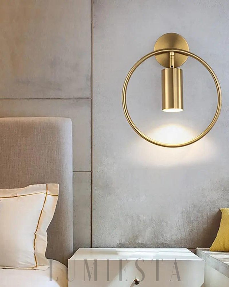 Lampa ścienna okrągła w stylu nowoczesnym z metalu