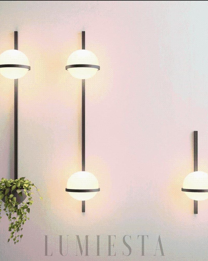 Lampa ścienna okrągła z efektem rośliny styl nowoczesny