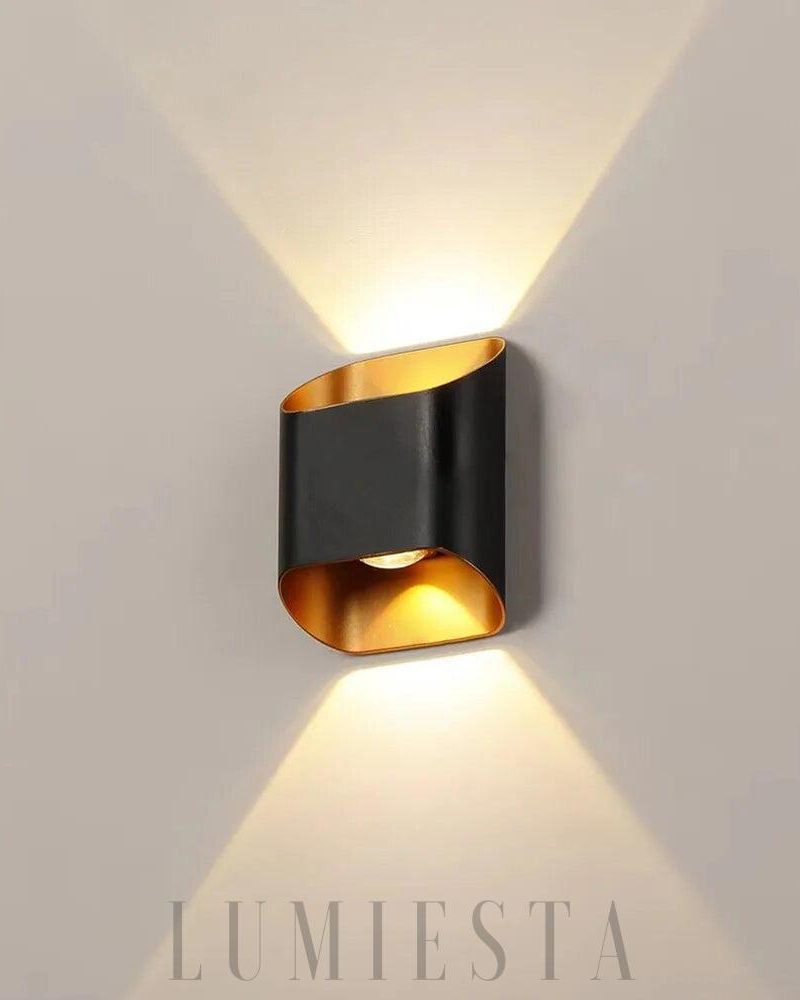 Lampa ścienna LED w nowoczesnym stylu złoto czarna 12cm