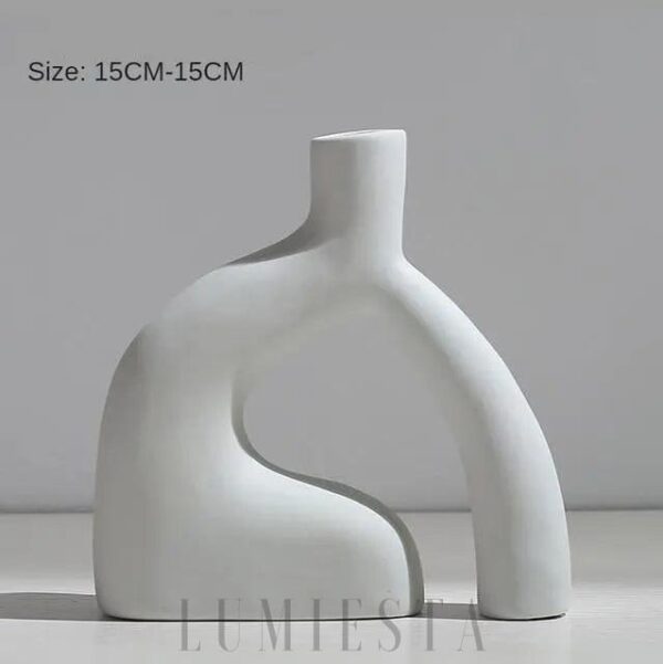 Nowoczesny biały wazon ceramiczny w kształcie figury 12-14 cm