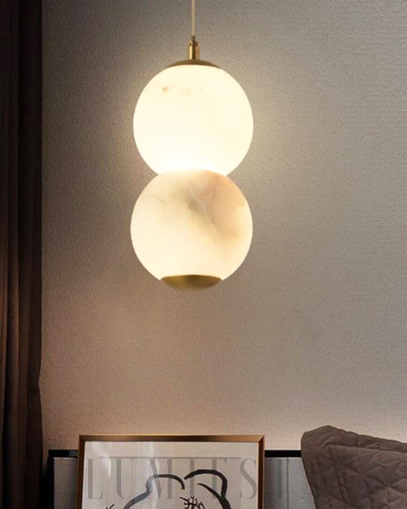Lekler - lampa wisząca w stylu nowoczesnym z alabastrem