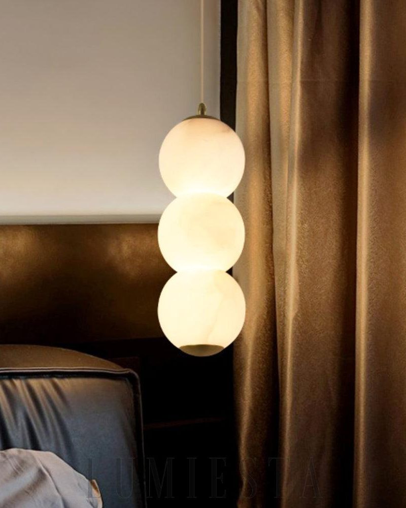 Lekler - lampa wisząca w stylu nowoczesnym z alabastrem