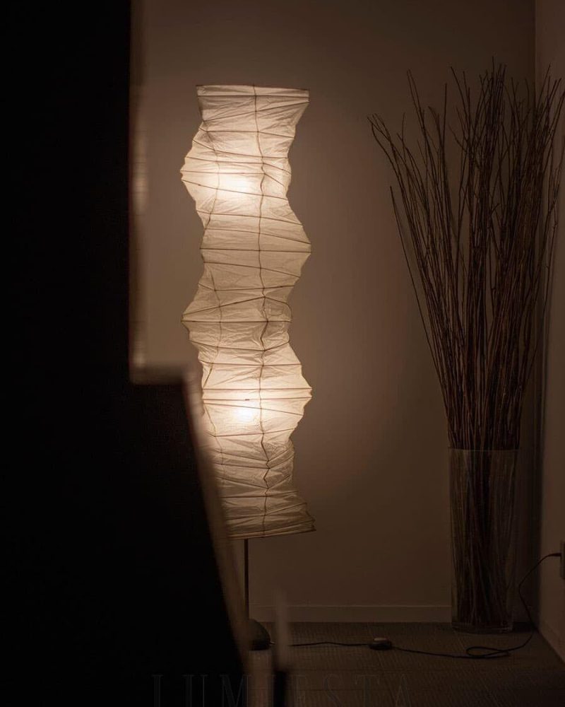 Asari - lampa podłogowa w stylu japońskim z papieru morwowego