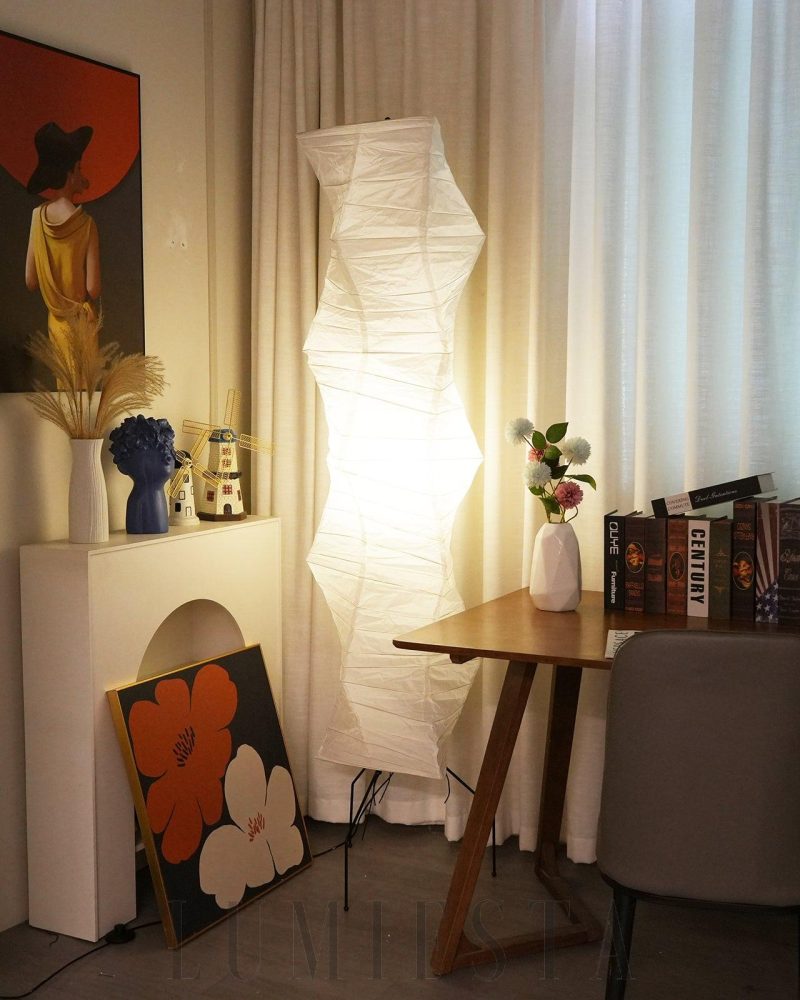 Asari - lampa podłogowa w stylu japońskim z papieru morwowego