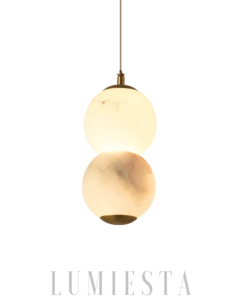 Lekler - lampa wisząca w stylu nowoczesnym z alabastrem