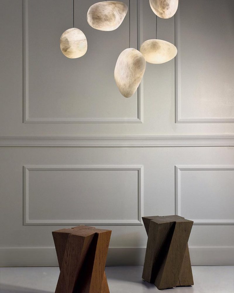 Roti - lampa wisząca w organicznym kształcie alabastru