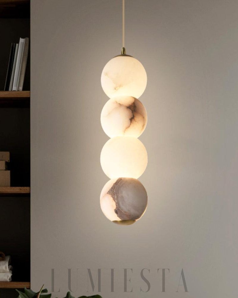 Lekler - lampa wisząca w stylu nowoczesnym z alabastrem