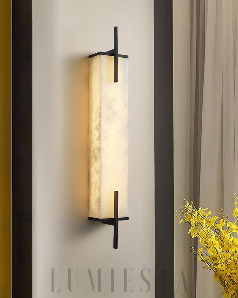 Calliope - lampa ścienna w kształcie prostokąta z alabastru