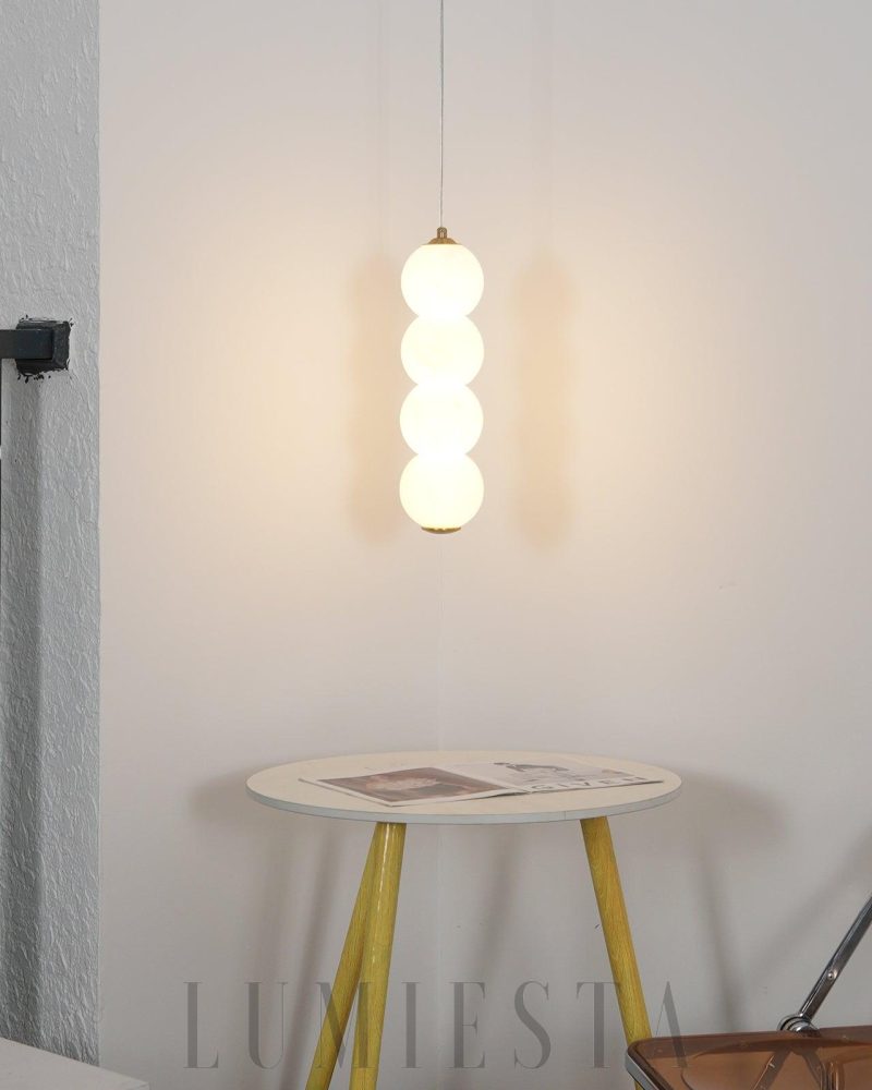 Lekler - lampa wisząca w stylu nowoczesnym z alabastrem