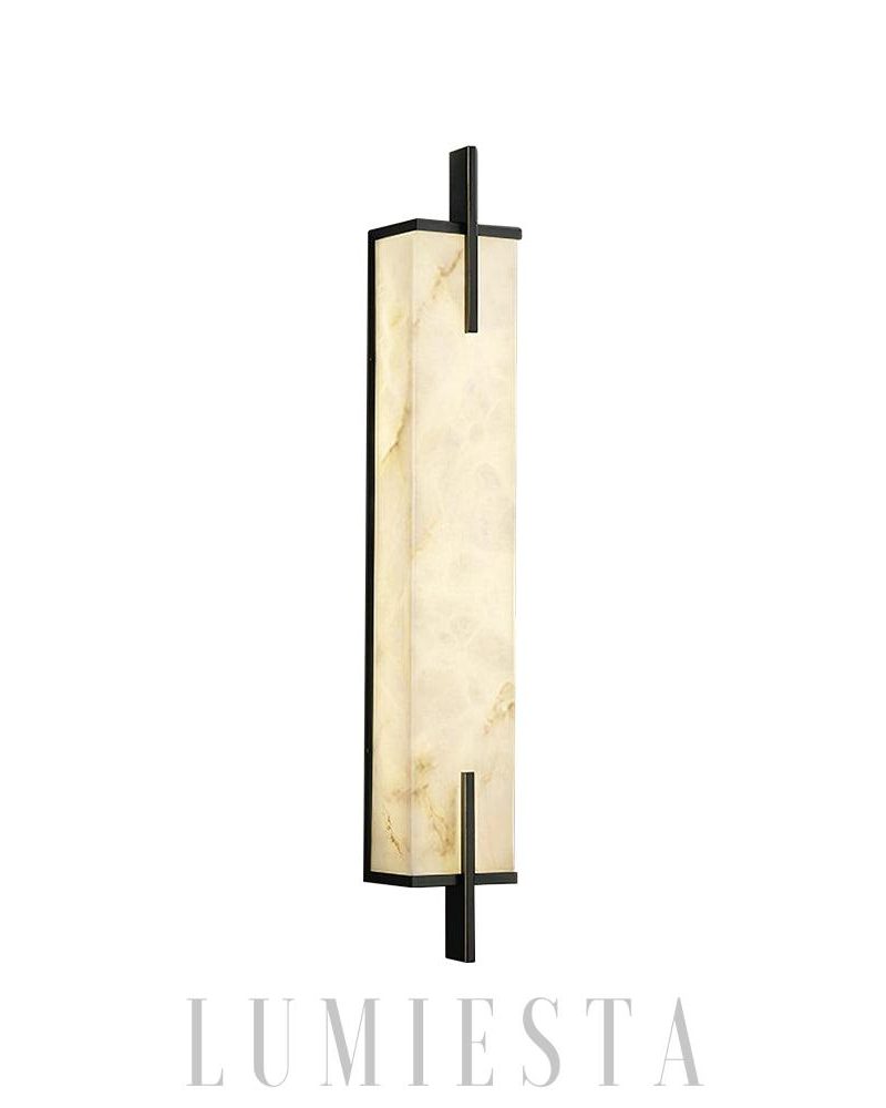 Calliope - lampa ścienna w kształcie prostokąta z alabastru