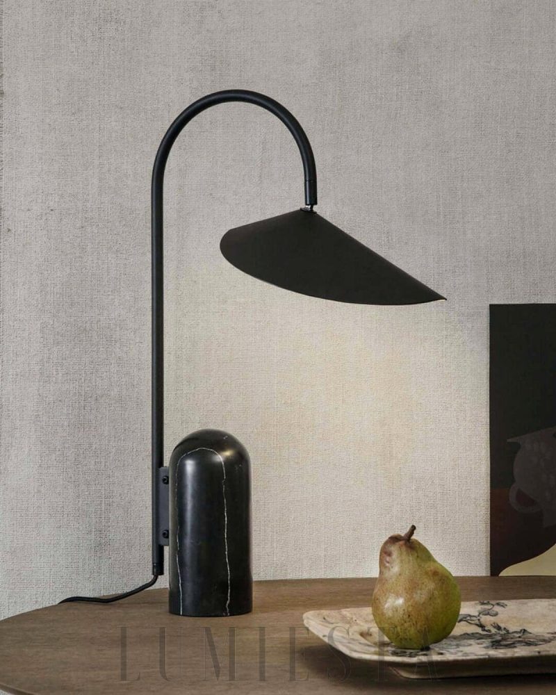 Lampa stołowa Arum Duckbill w stylu nowoczesnym czarna beżowa
