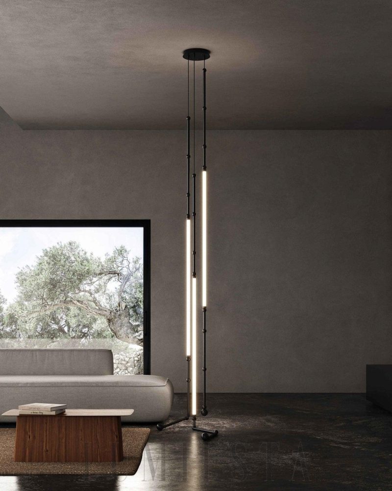Lampa wisząca Leda nowoczesny żyrandol LED w kolorze złotym i czarnym