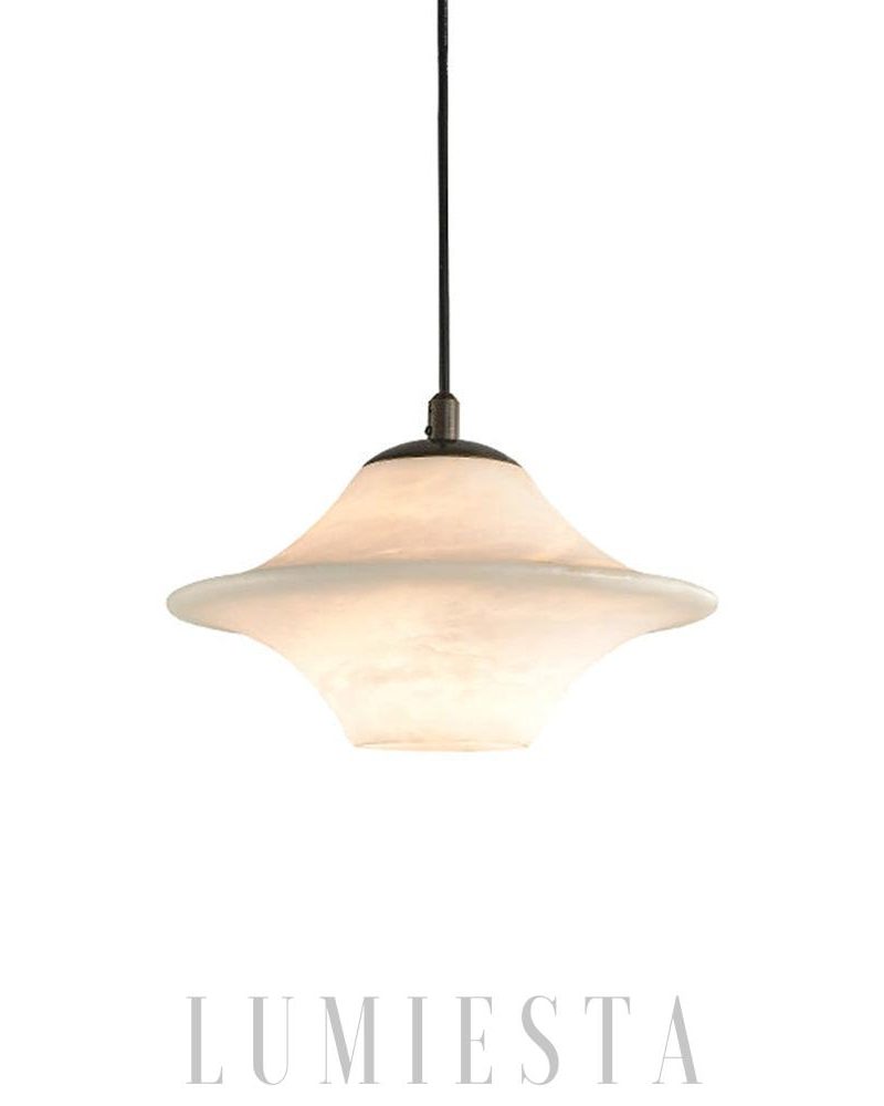 Luksusowa wisząca lampa alabastrowa w kształcie talerza 22cm