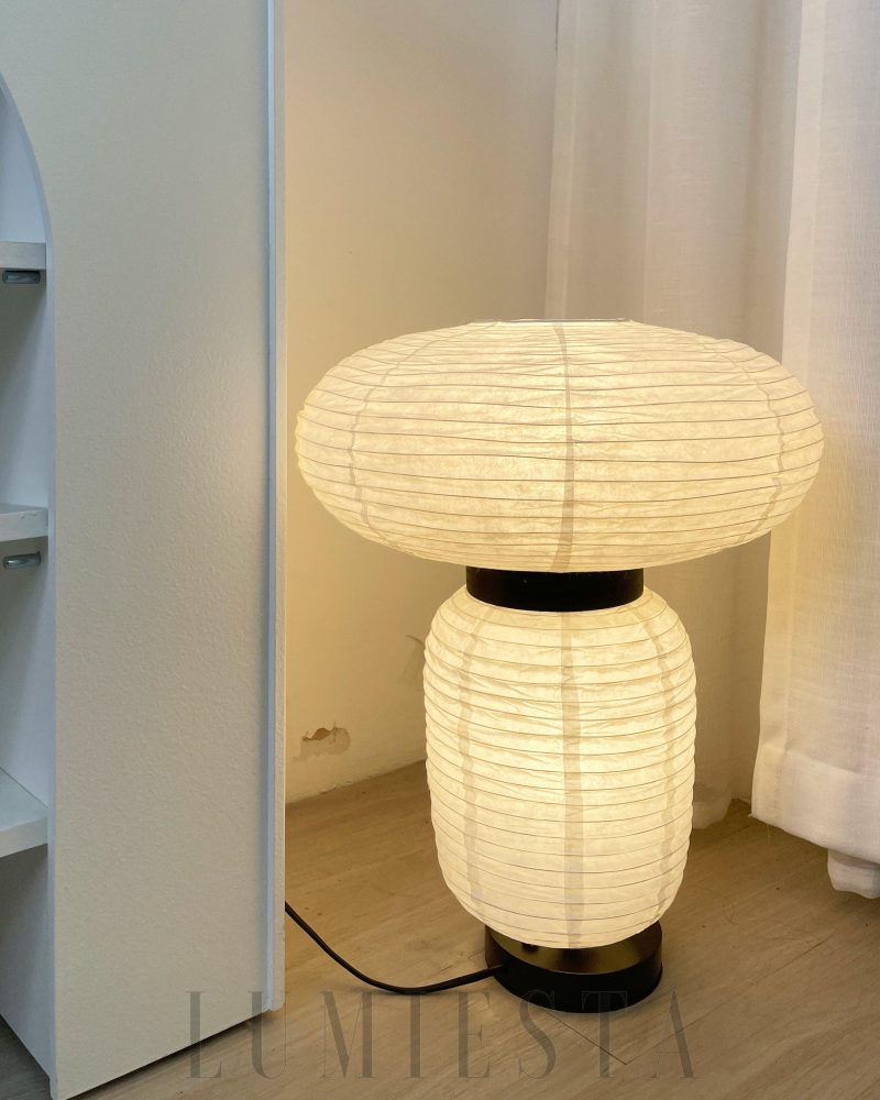 Lampka stołowa Formakami w stylu azjatyckim Biała i Czarna 38cm