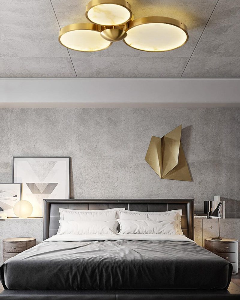 Lampa sufitowa Alabaster w nowoczesnym stylu złoto biała