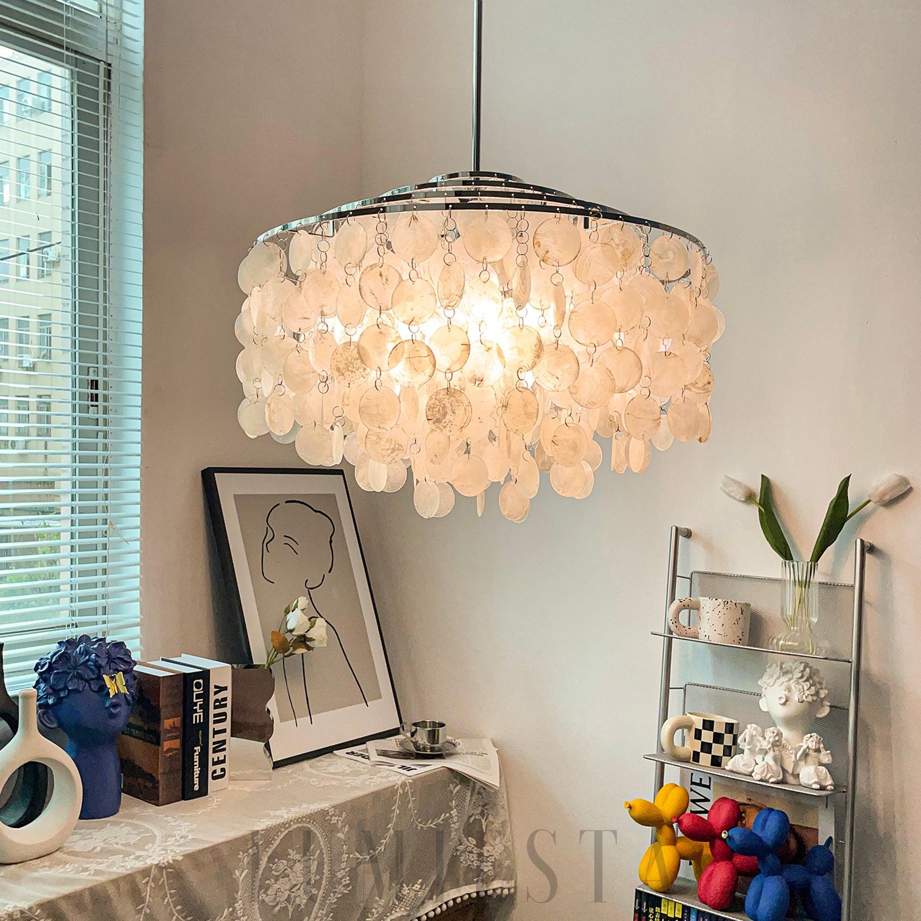 Lampa wisząca muszla w kolorze złotym lub chromowanym