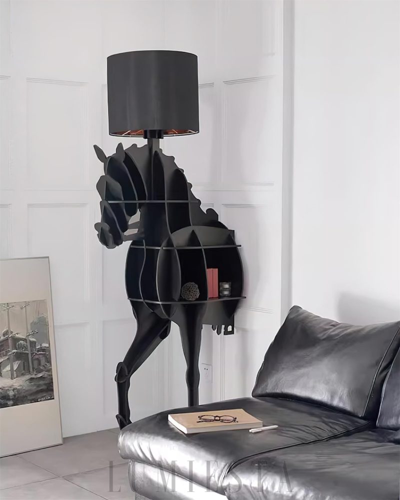 Lampka podłogowa Tete Horse w stylu nowoczesnym czarna czerwona